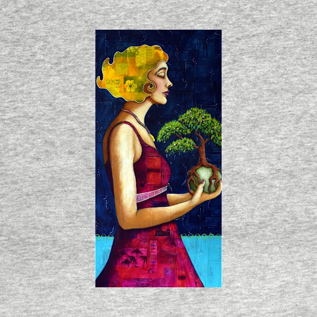 The Gift : portrait of a woman holding a tree by scatterlings